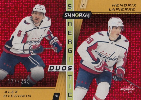 insert karta OVECHKIN/LAPIERRE 21-22 Synergy Synergistic Duos Stars and Rookies Red /299